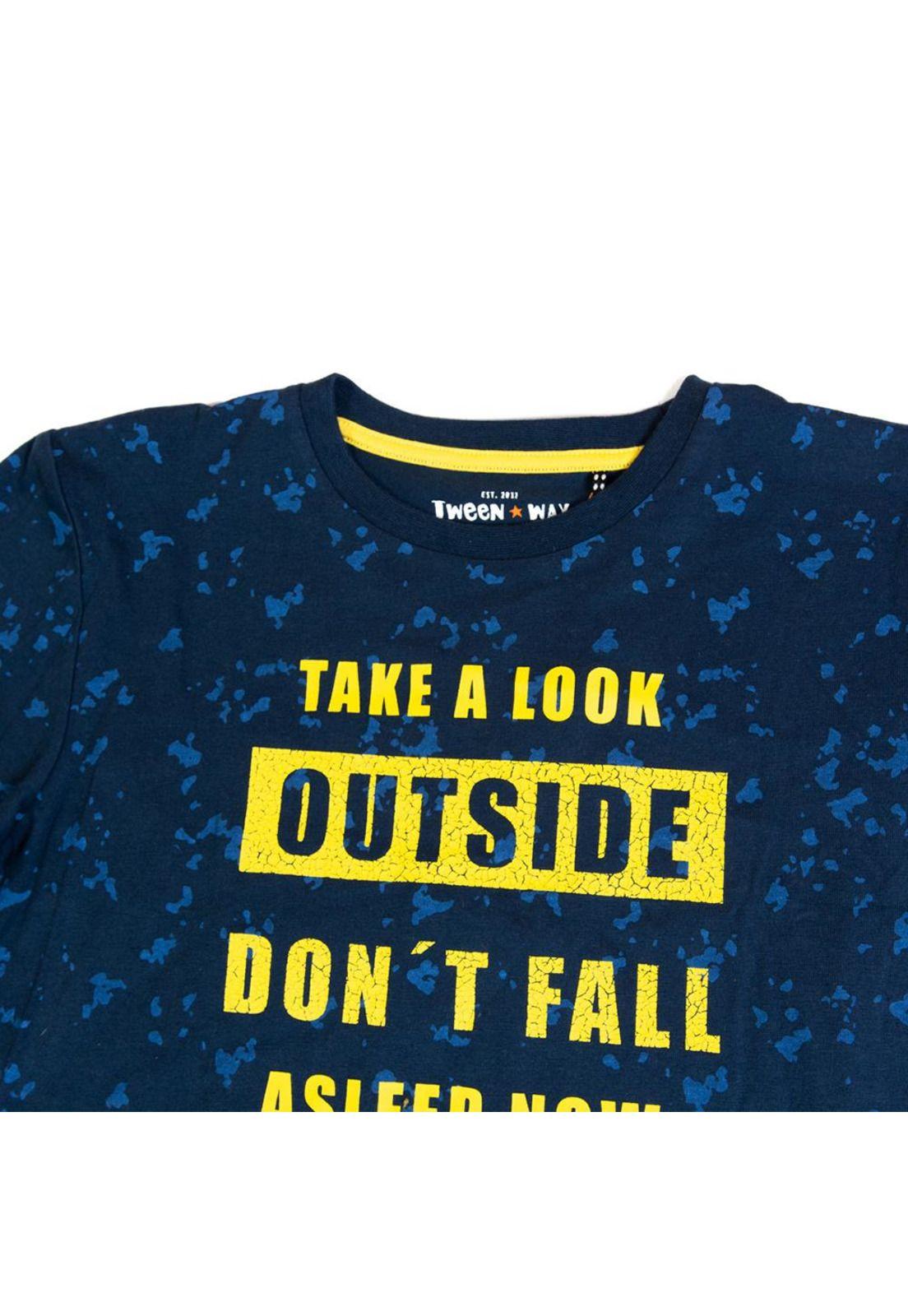 Polera Manga Larga Niño Azul Pillin-1