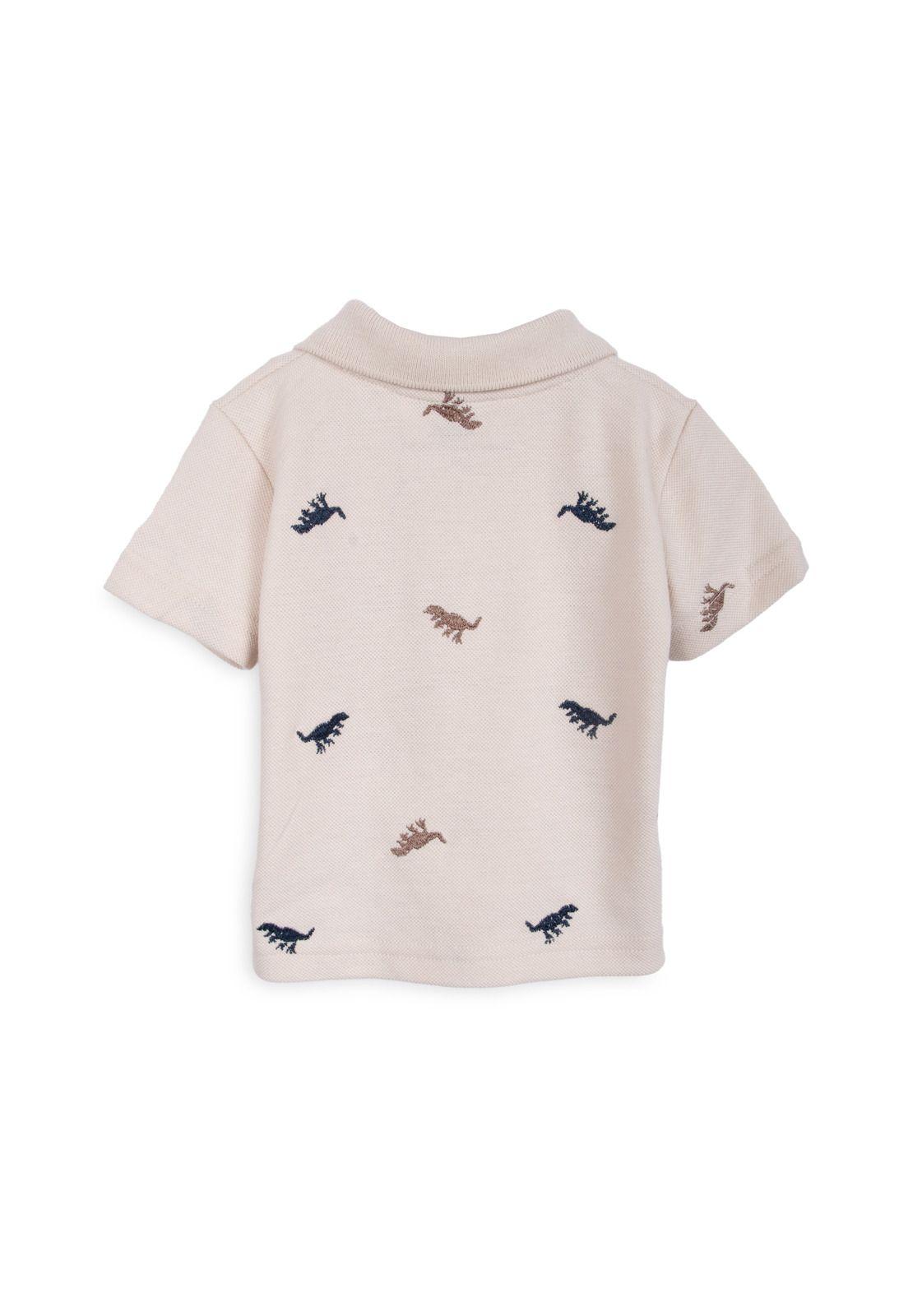 Polera Bebé Niño Cuello Piqué Bordado Dino Arena Pillin-1