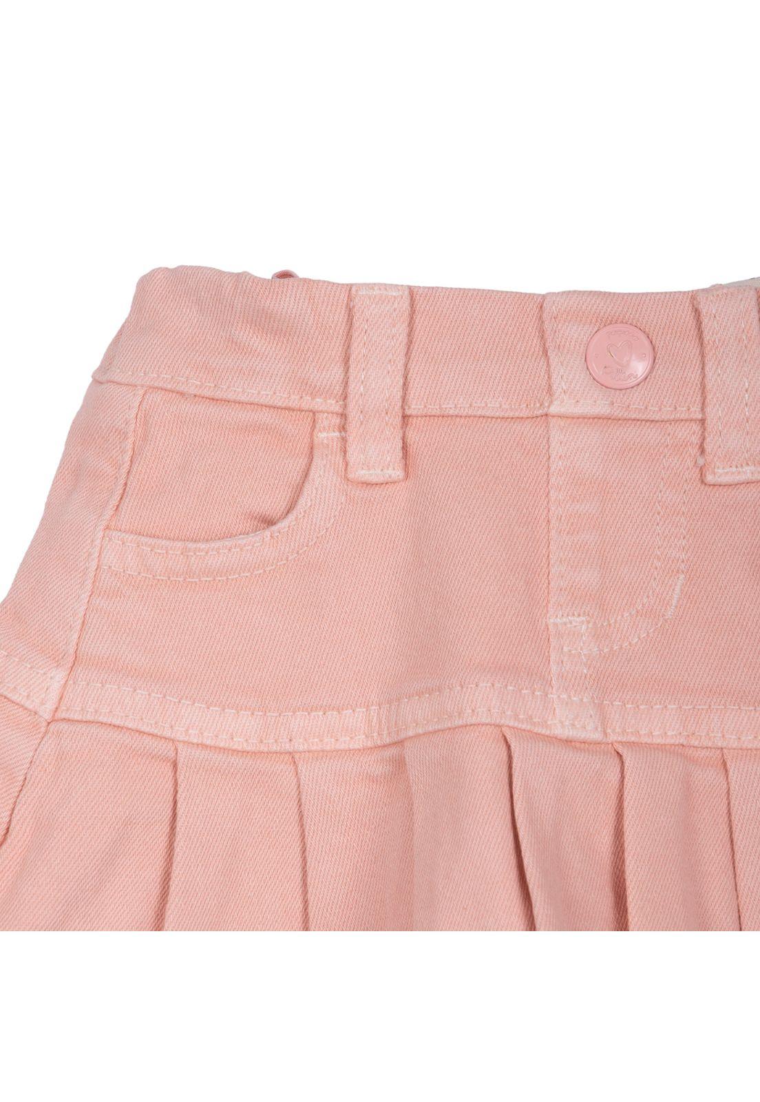 Short Falda Bebé Niña Denim Bolsillos Coral Pillin-2