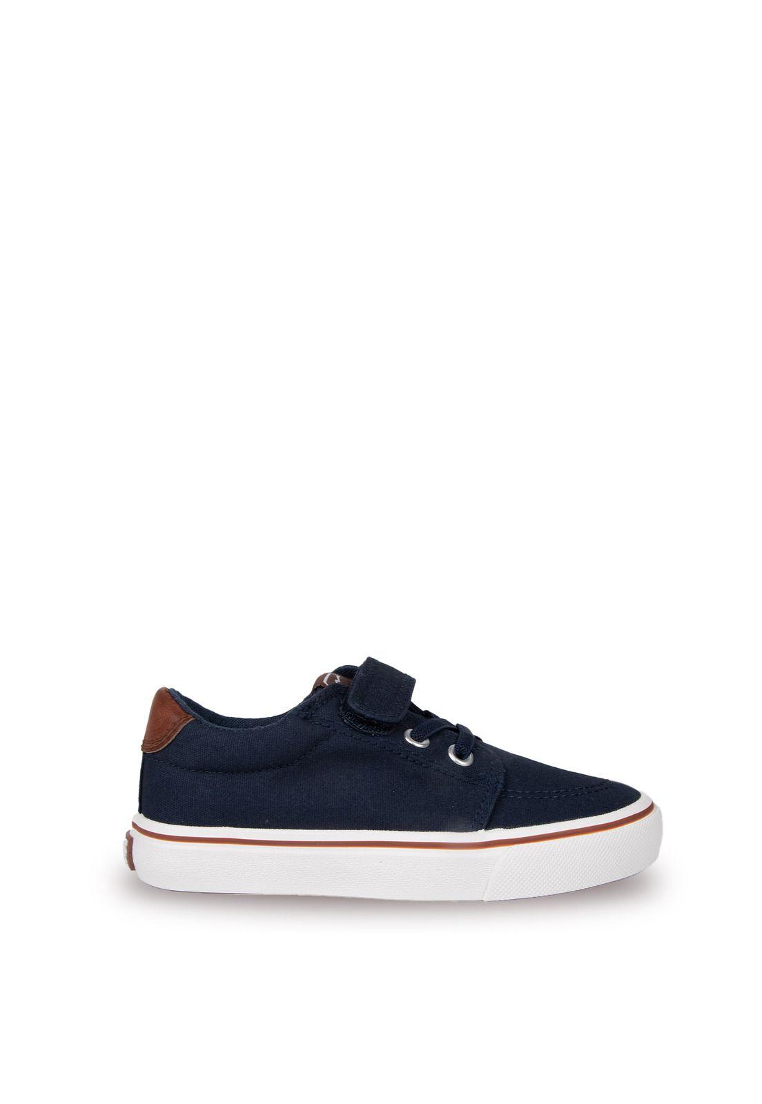 Zapatilla Niño de Lona Velcro Ajustable Azul Marino Pillin-1