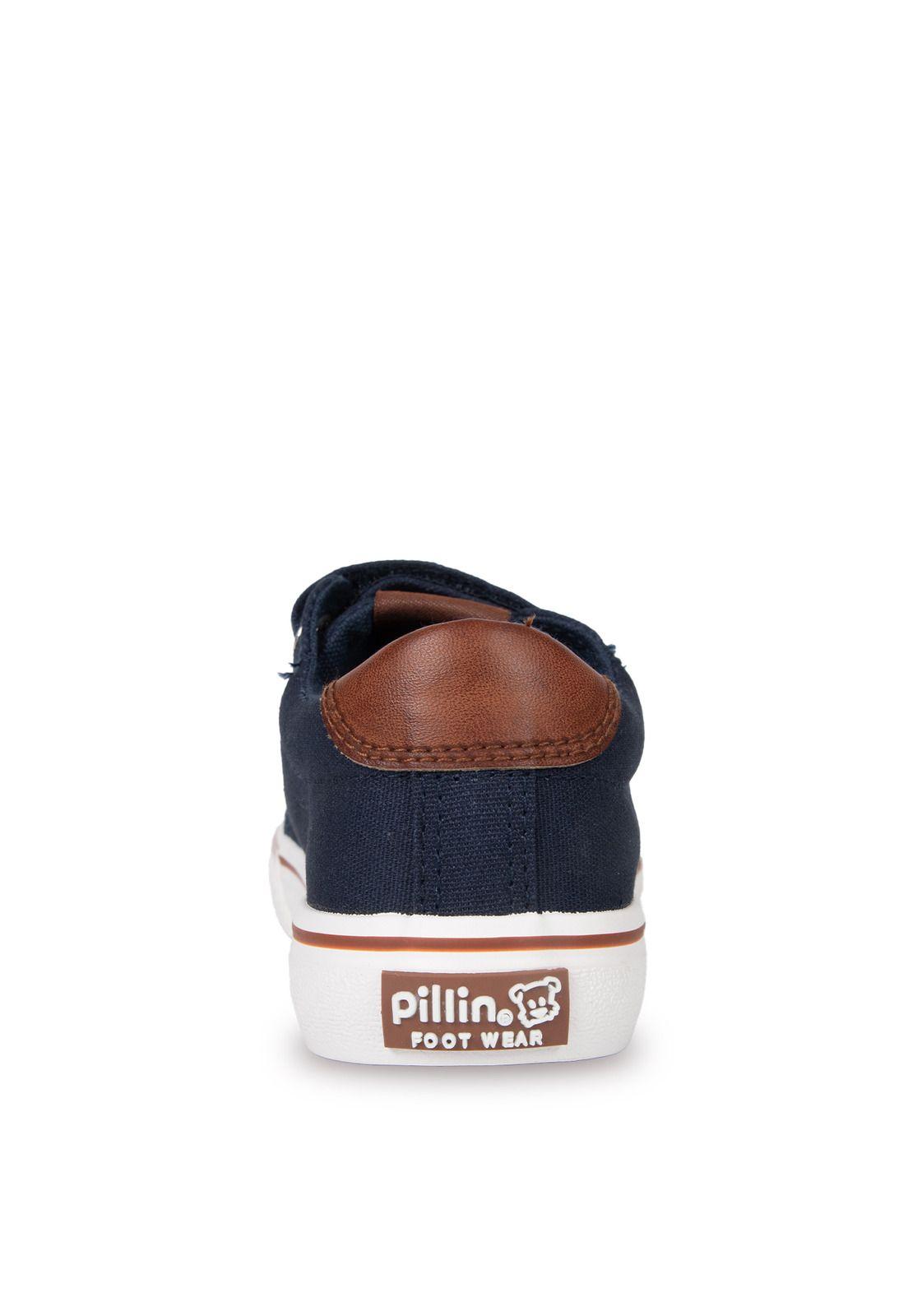 Zapatilla Niño de Lona Velcro Ajustable Azul Marino Pillin-3