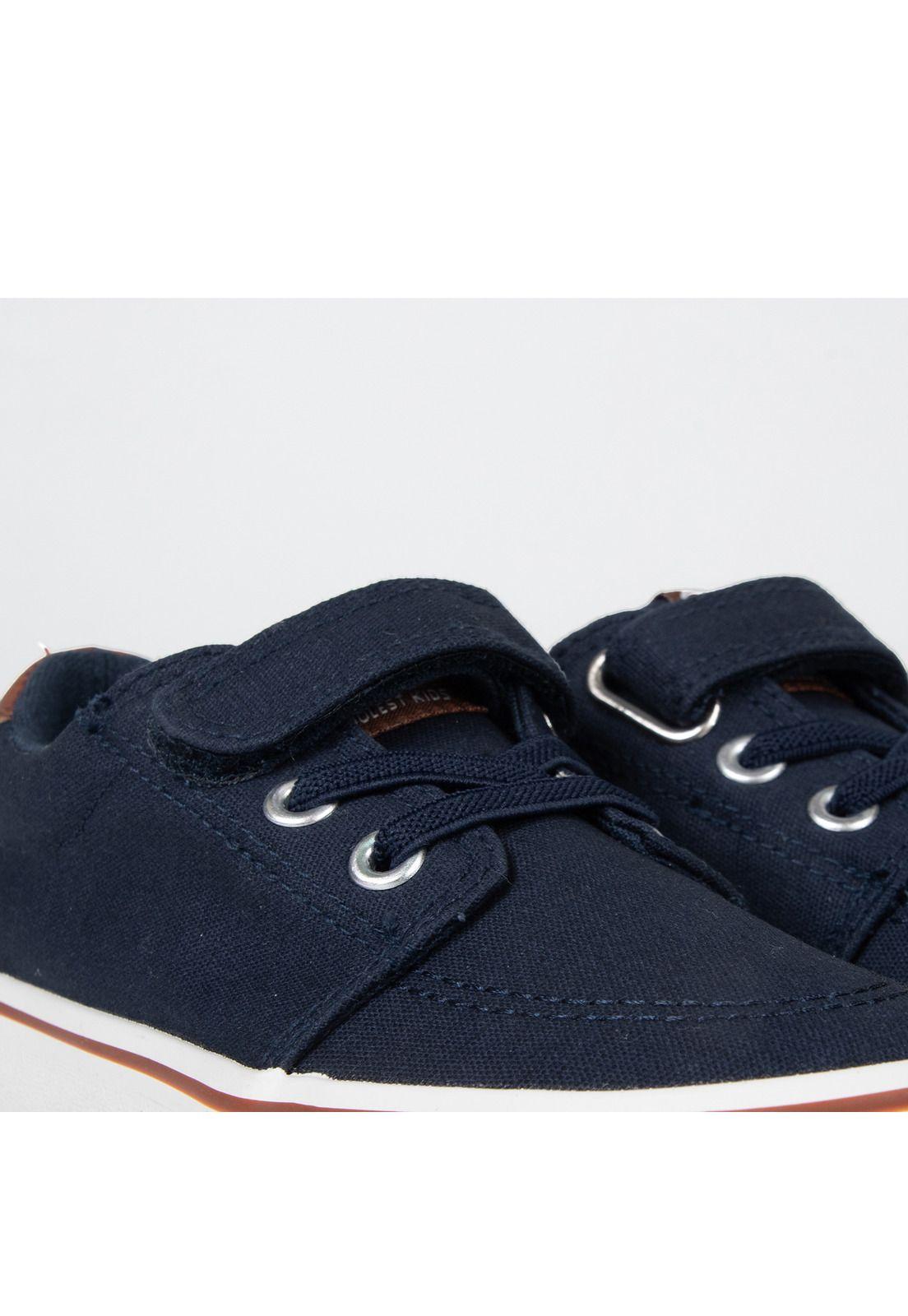 Zapatilla Niño de Lona Velcro Ajustable Azul Marino Pillin-4