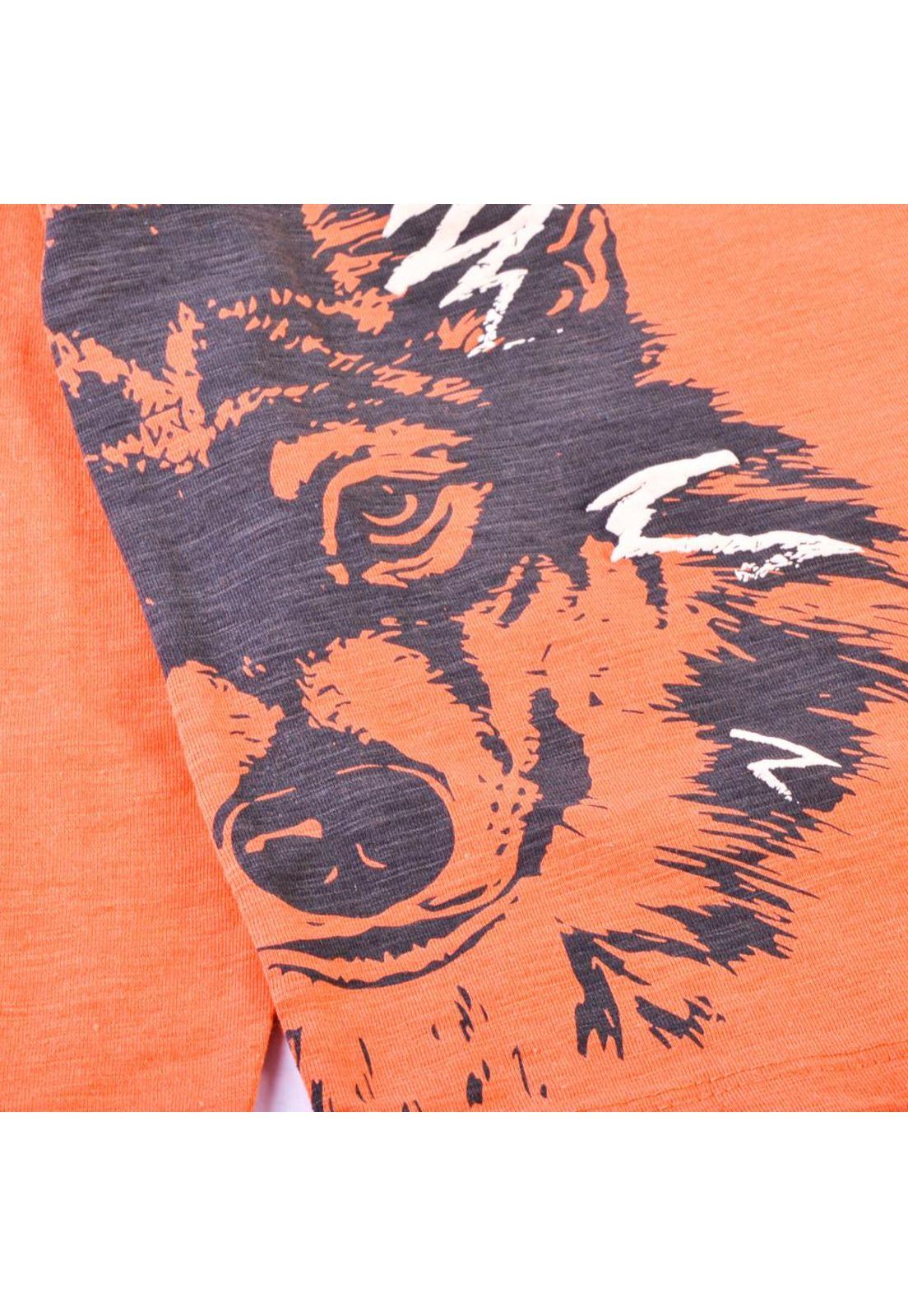 Polera Manga Larga Niño Naranja Pillin-1