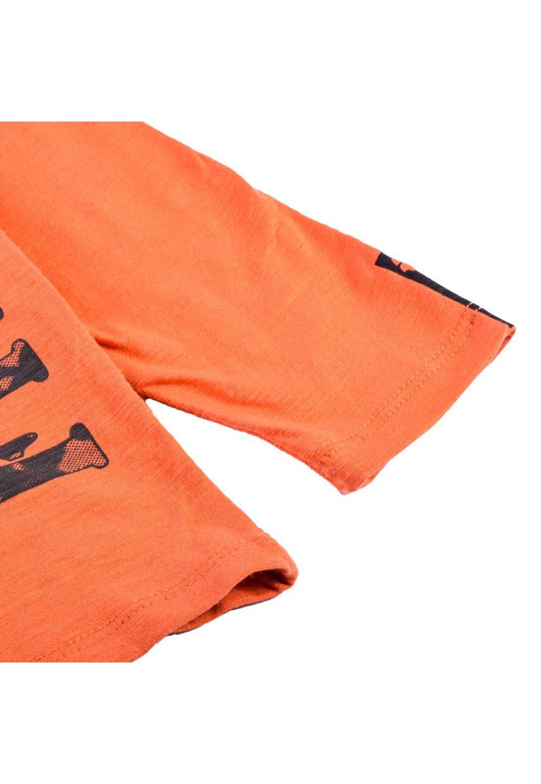 Polera Manga Larga Niño Naranja Pillin-2