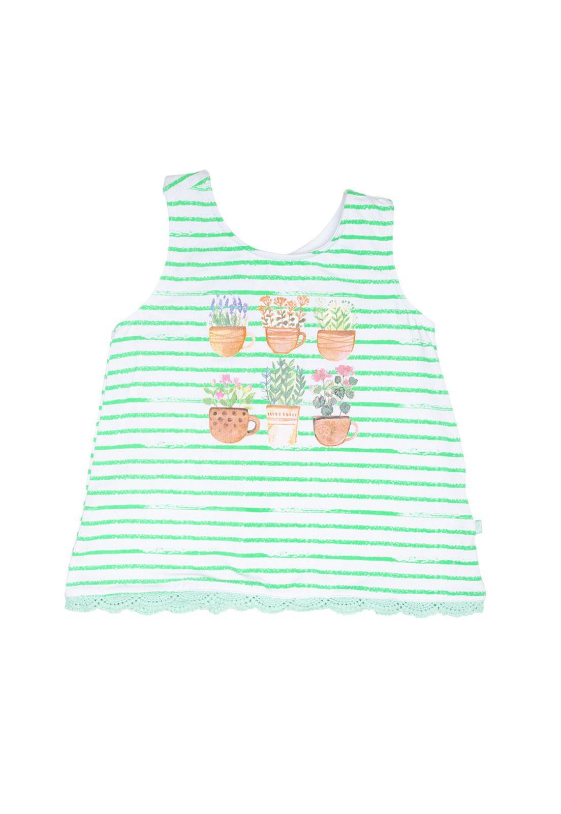 Polera S/Mangas Bebe Algodón Verano Niña Celeste-0
