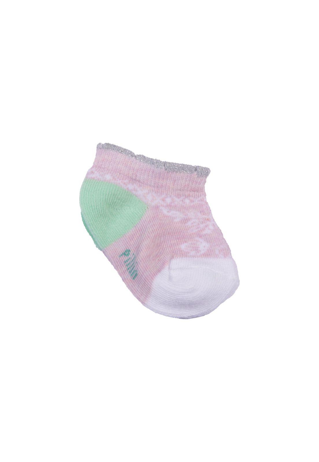 Set 3 Pzas Calcetín Bebe Niña Multicolor Pillín-2