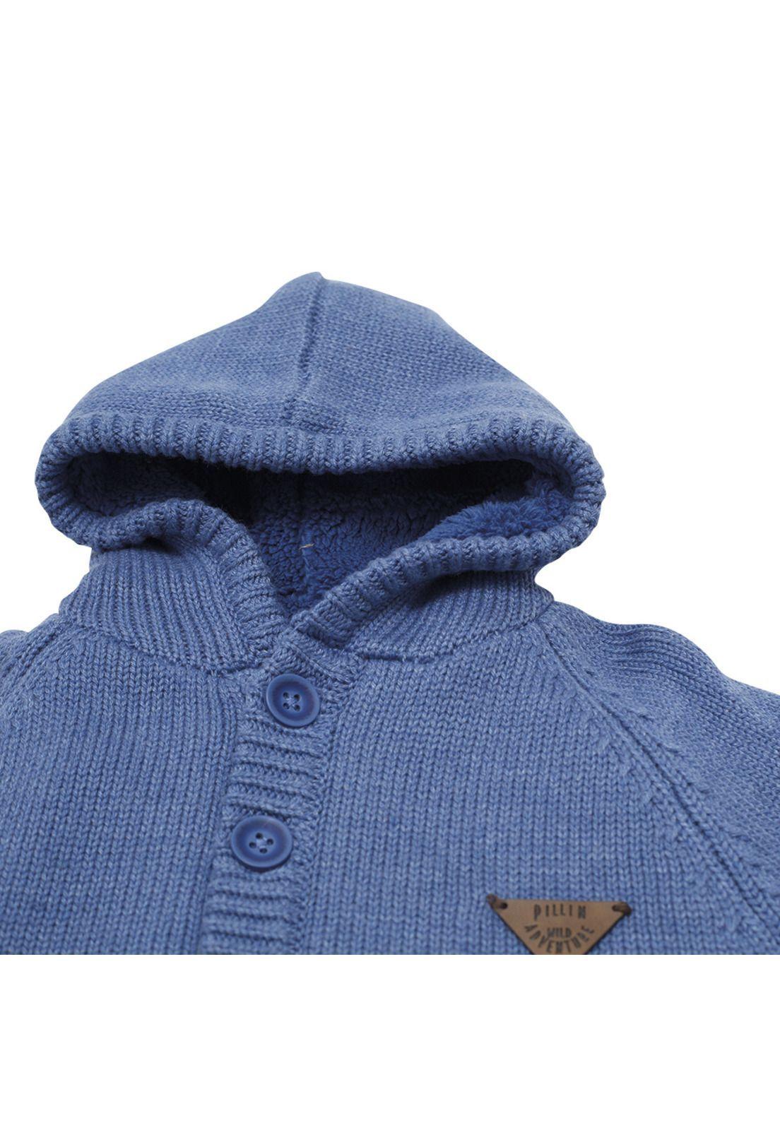 Chaleco con Capucha Bebé Niño Azul Pillin-1