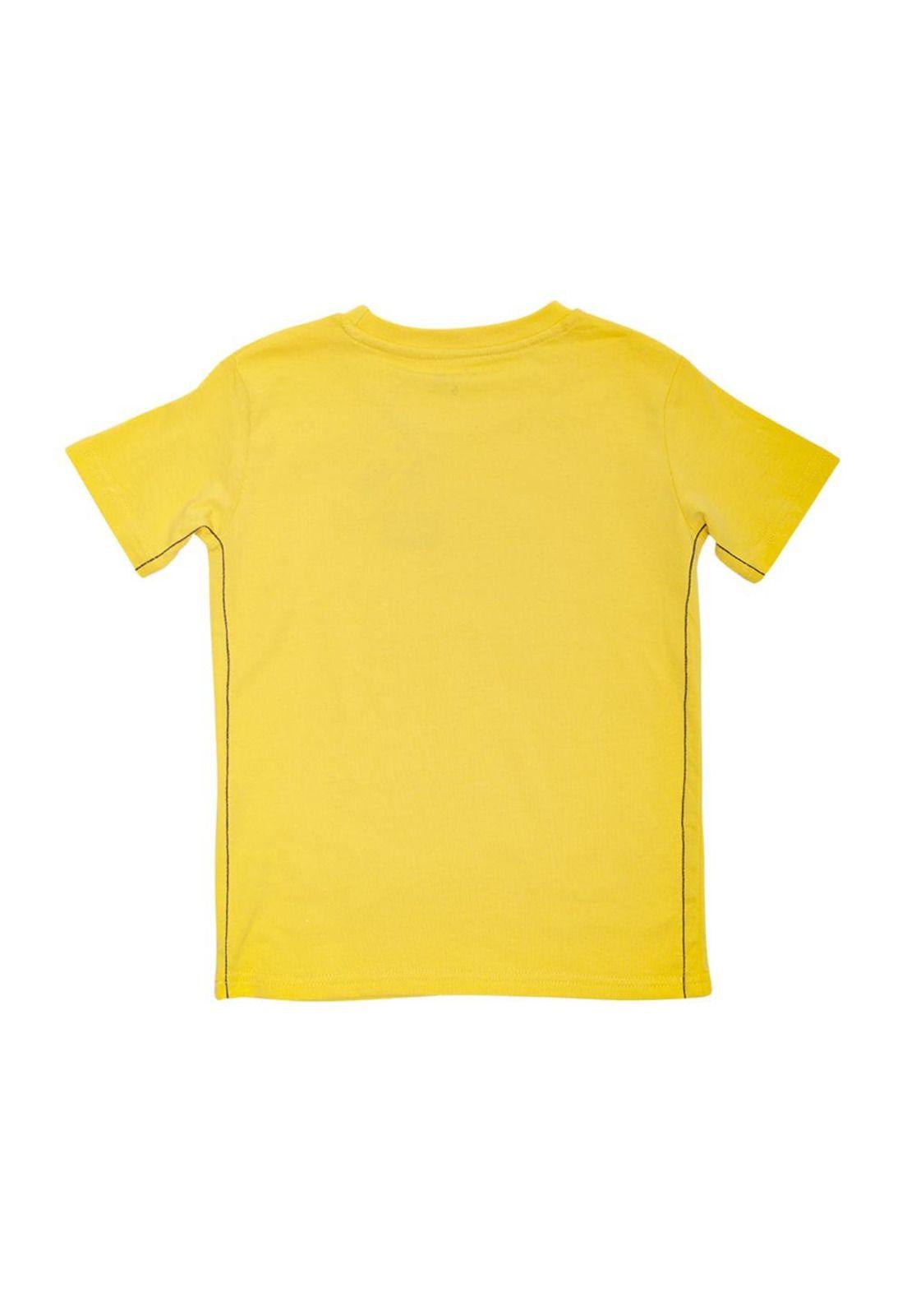 Polera Niño Manga Corta Amarillo Pillin-1