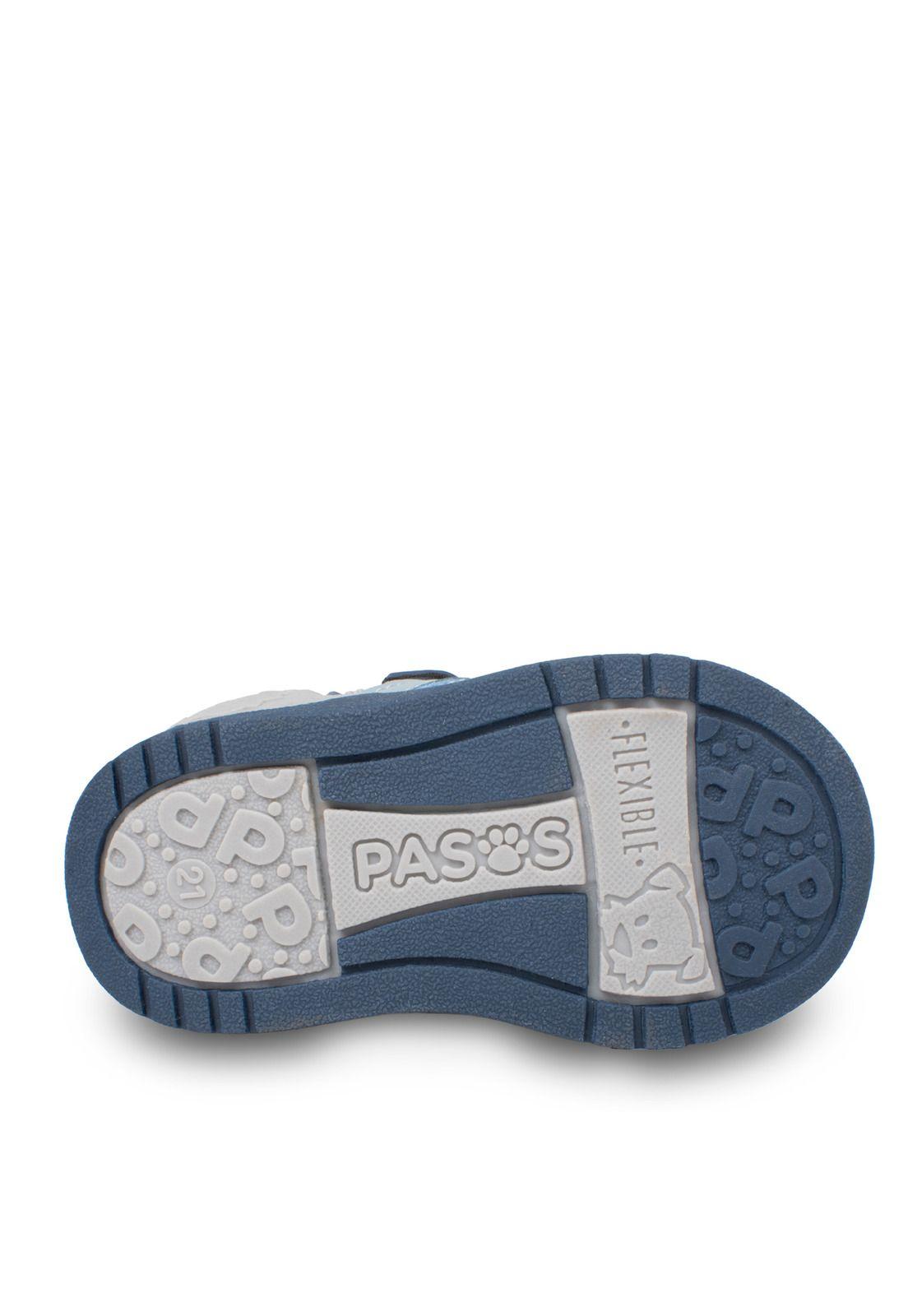 Zapatilla Niño Pasos Doble Velcro Azul Pillin-2
