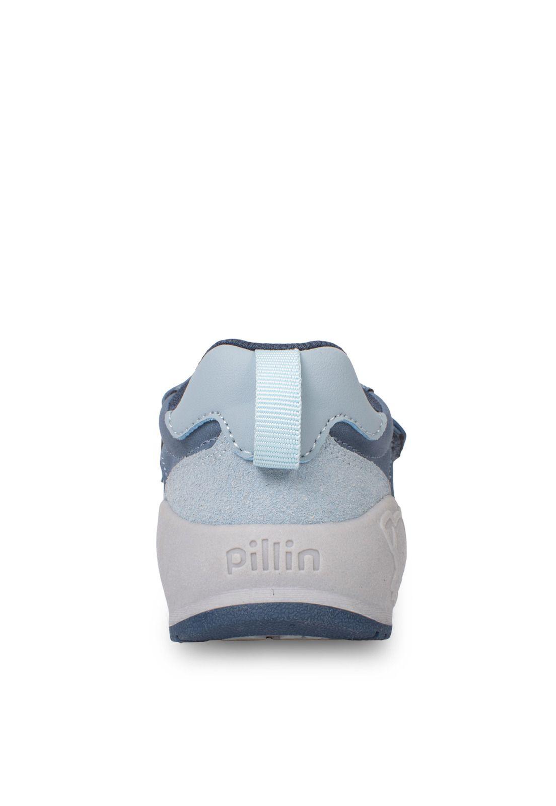 Zapatilla Niño Pasos Doble Velcro Azul Pillin-3