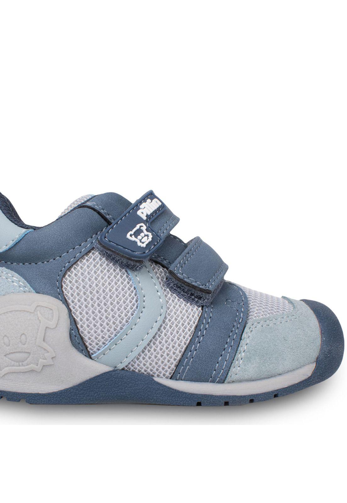 Zapatilla Niño Pasos Doble Velcro Azul Pillin-4