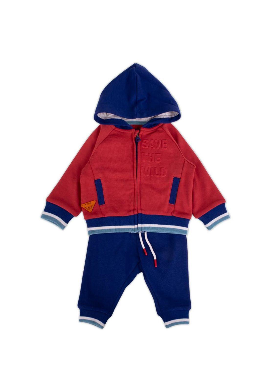 Conjunto Buzo Bebe Niño Rojo Pillin-0