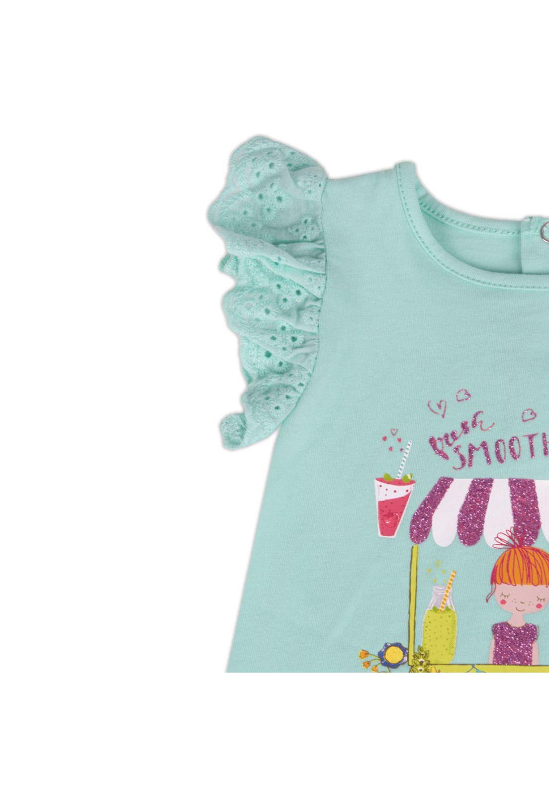 Polera Bebe Niña Turquesa Pillin-2