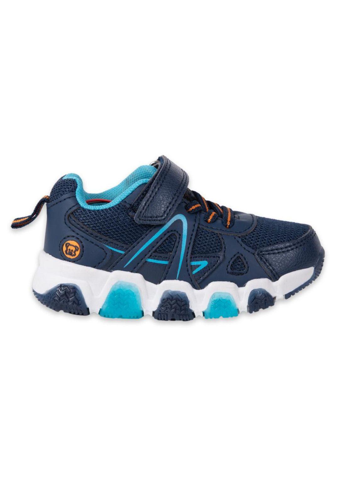 Zapatillas Luces Bebe Niño Azul Pillin-2