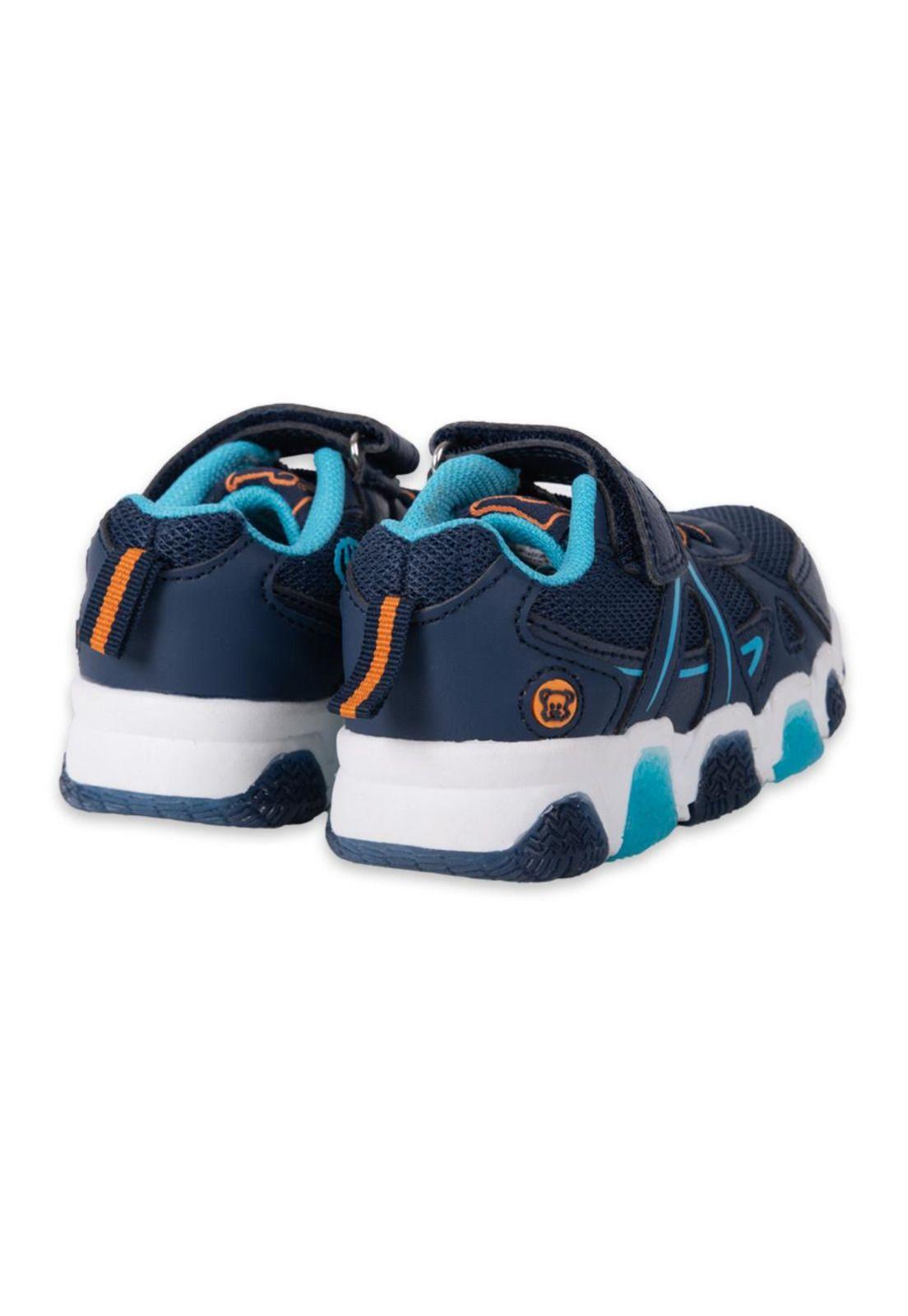 Zapatillas Luces Bebe Niño Azul Pillin-3