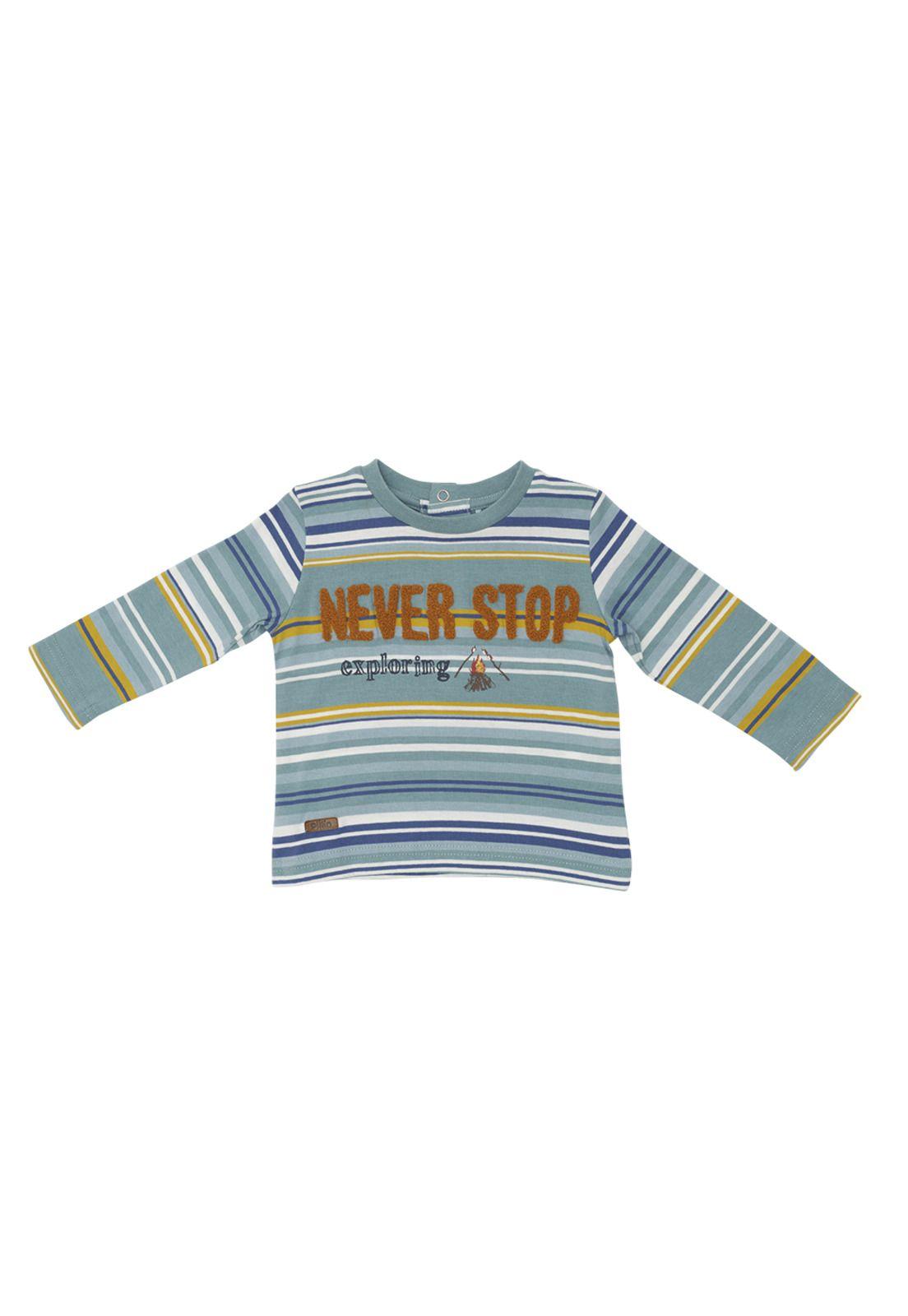 Polera Manga Larga Bebé Niño Gris Pillin-0