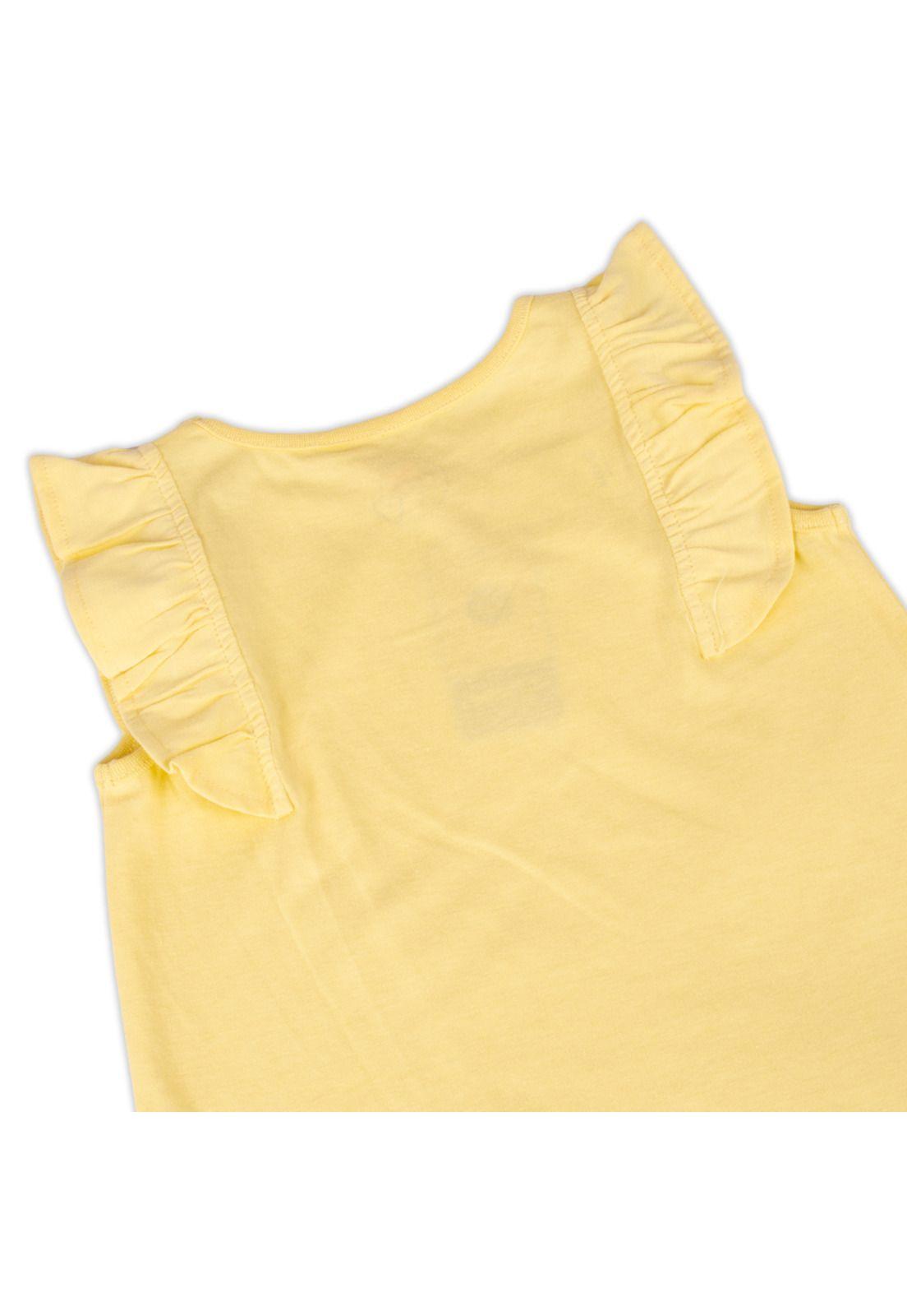 Polera Manga Corta Niña Amarillo Pillin-3