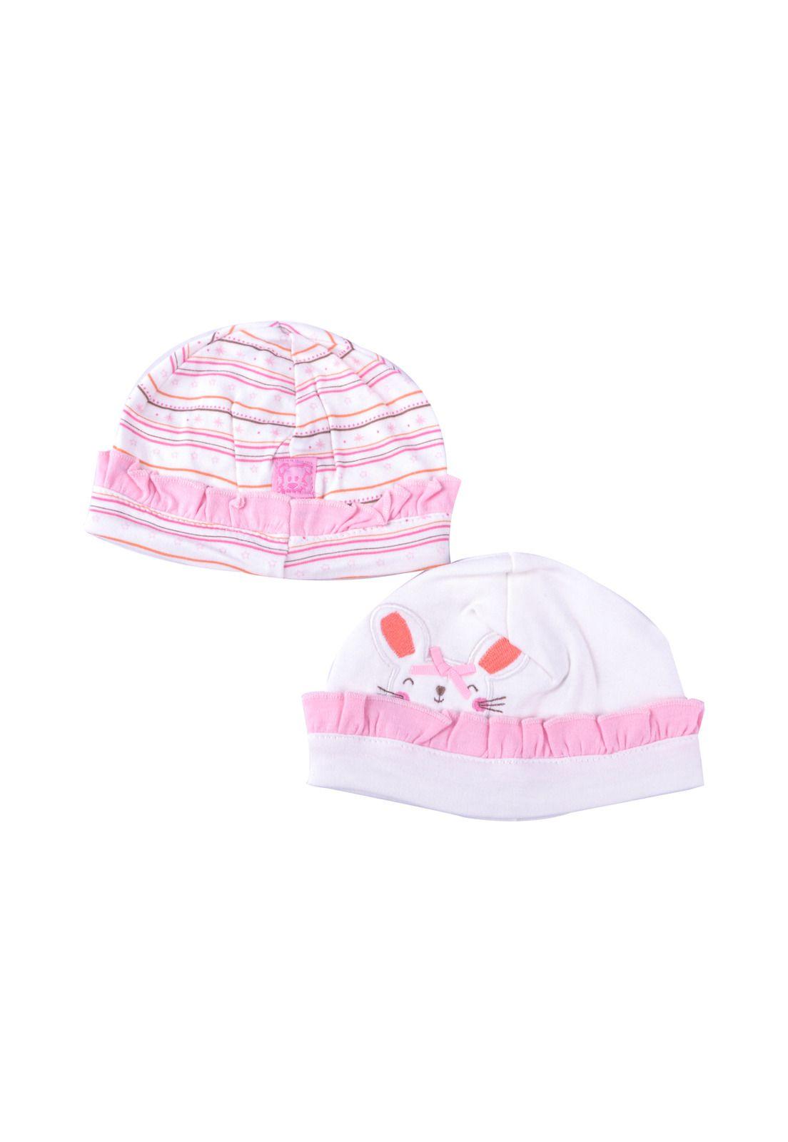 Set 2 Pzas Gorro Bebé Niña Multicolor Pillin-1