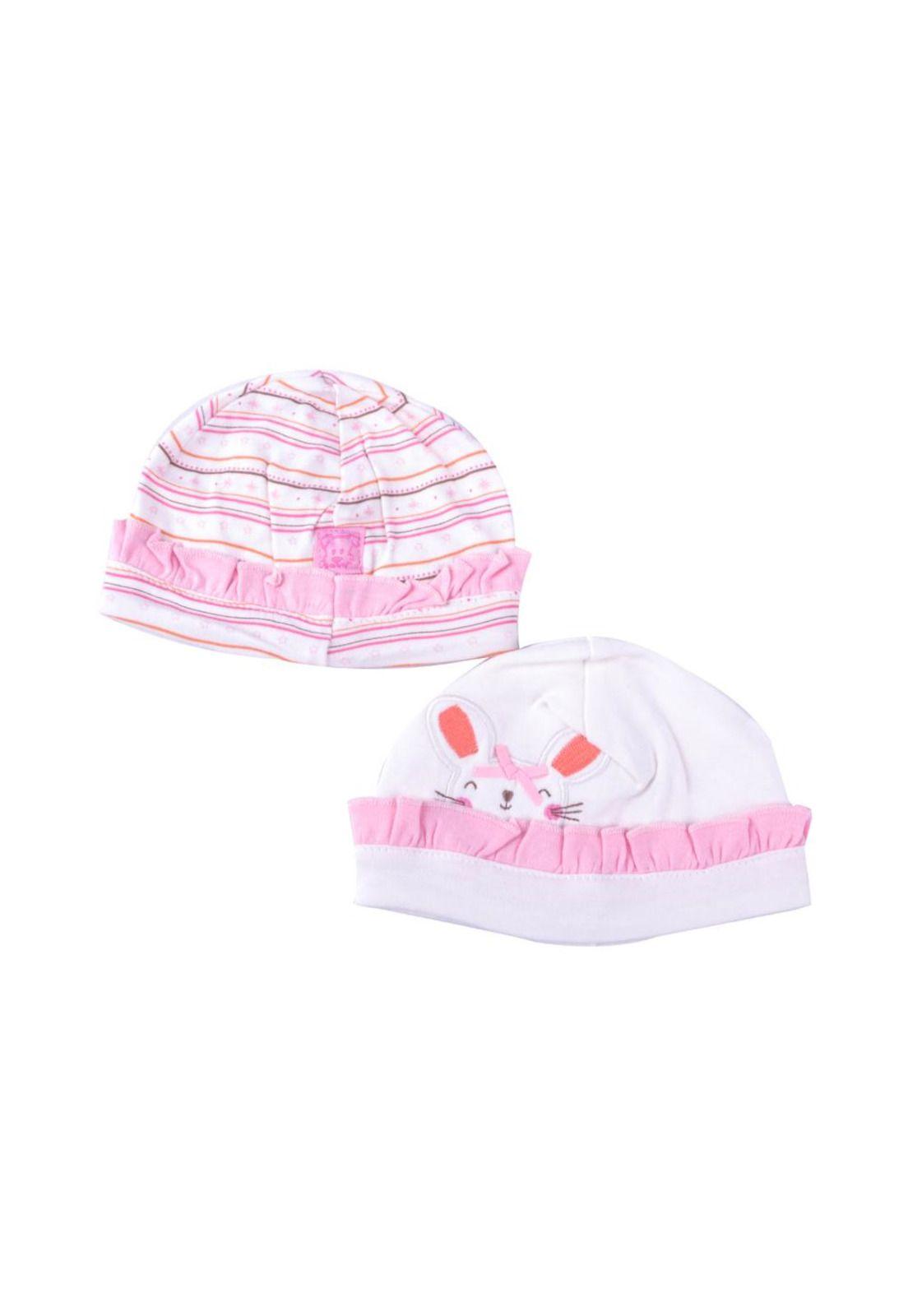 Set 2 Pzas Gorro Bebé Niña Multicolor Pillin-0