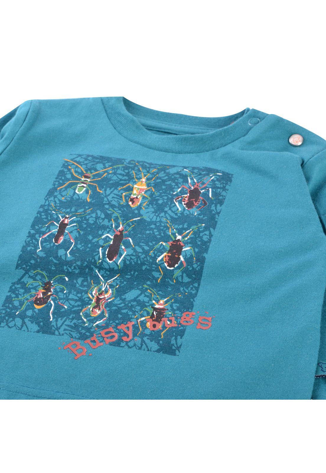 Polera Manga Larga Bebé Niño Verde oscuro Pillin-2