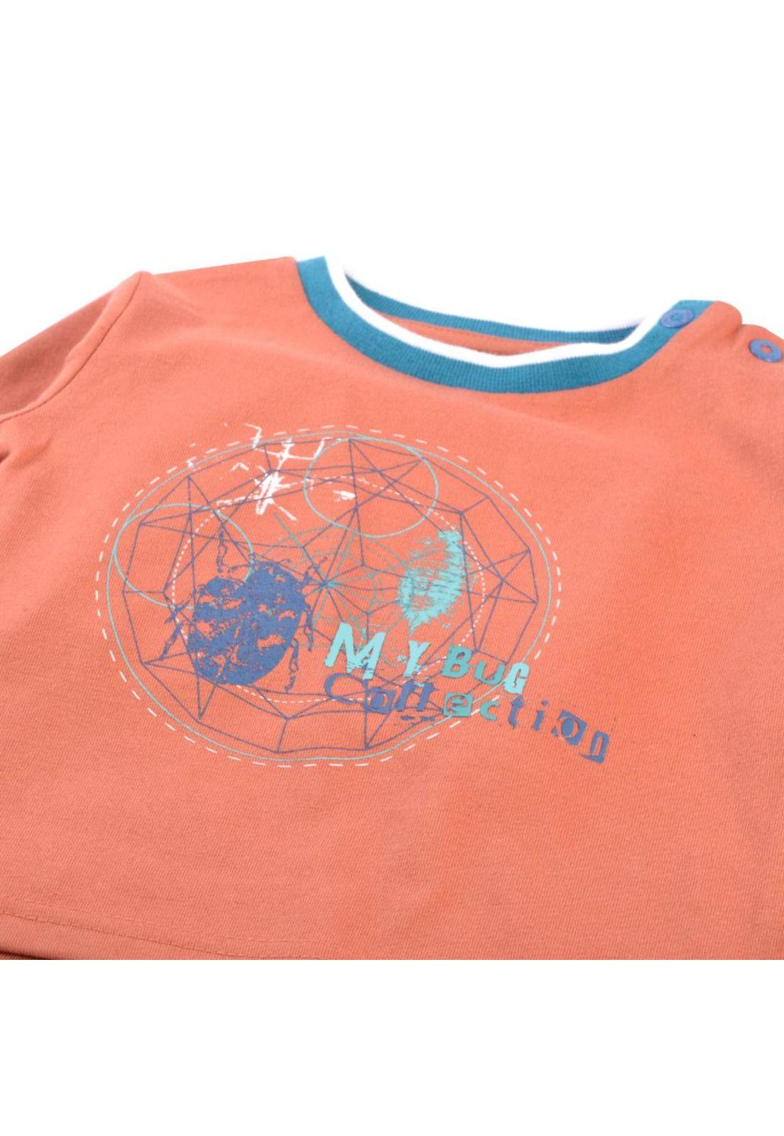 Polera Manga Larga Bebé Niño Café Pillin-1