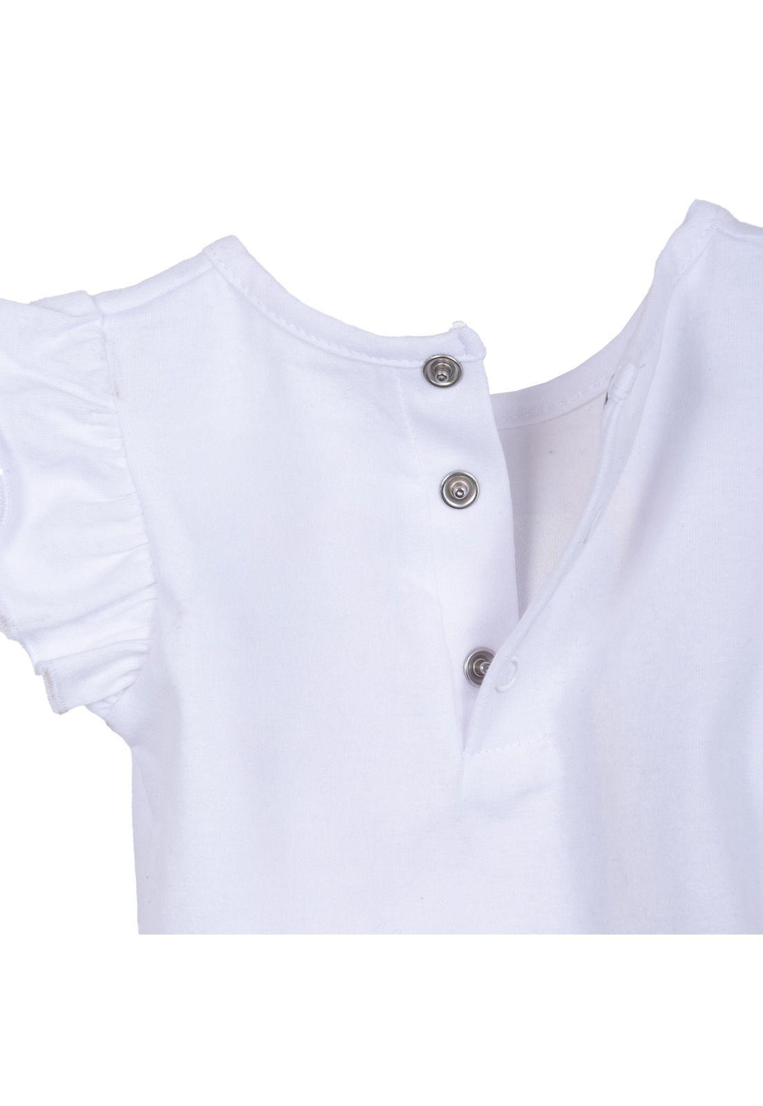 Polera Bebé Niña Manga Corta Manga Estrella de Mar Blanco Pillin-3