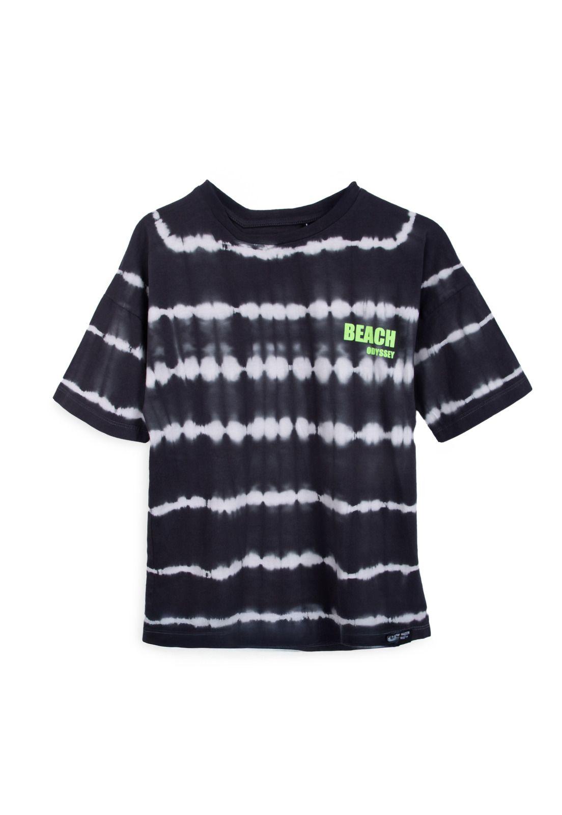 Polera Niño Manga Corta Tie-dye Negro Pillin-0