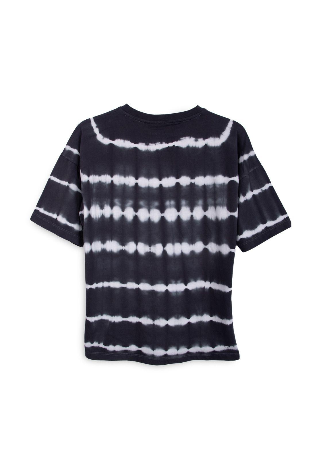 Polera Niño Manga Corta Tie-dye Negro Pillin-1