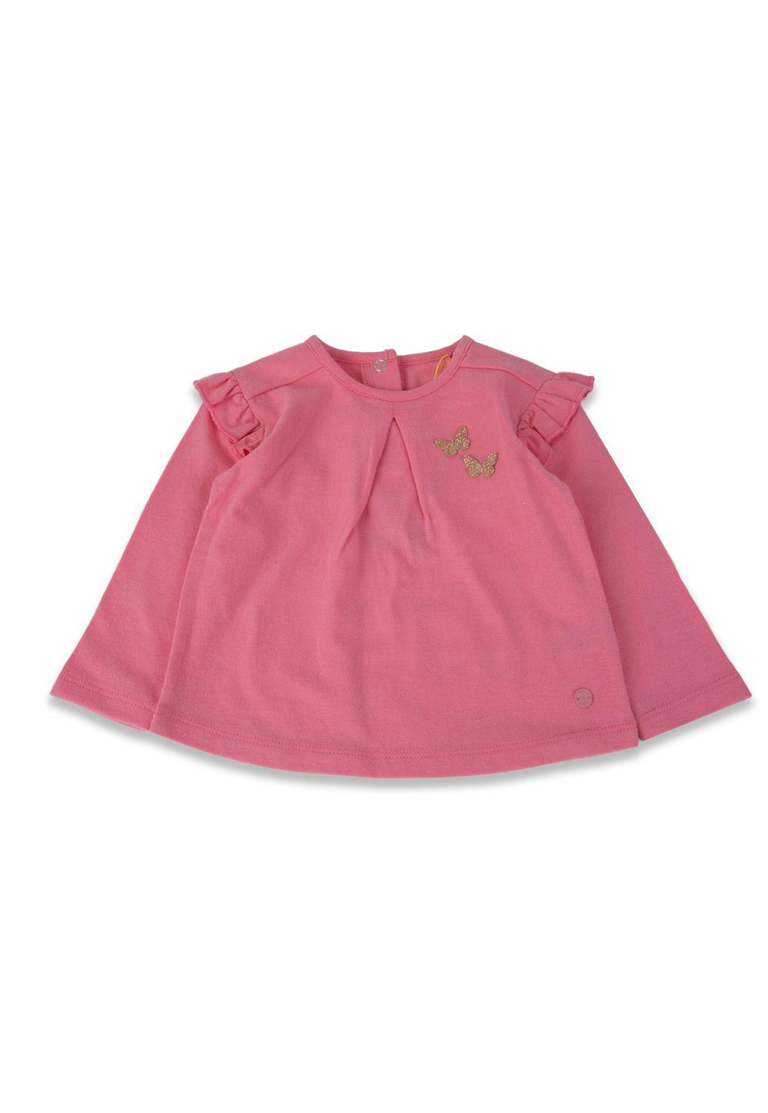 Polera Bebé Niña Rosa chicle Pillin-0