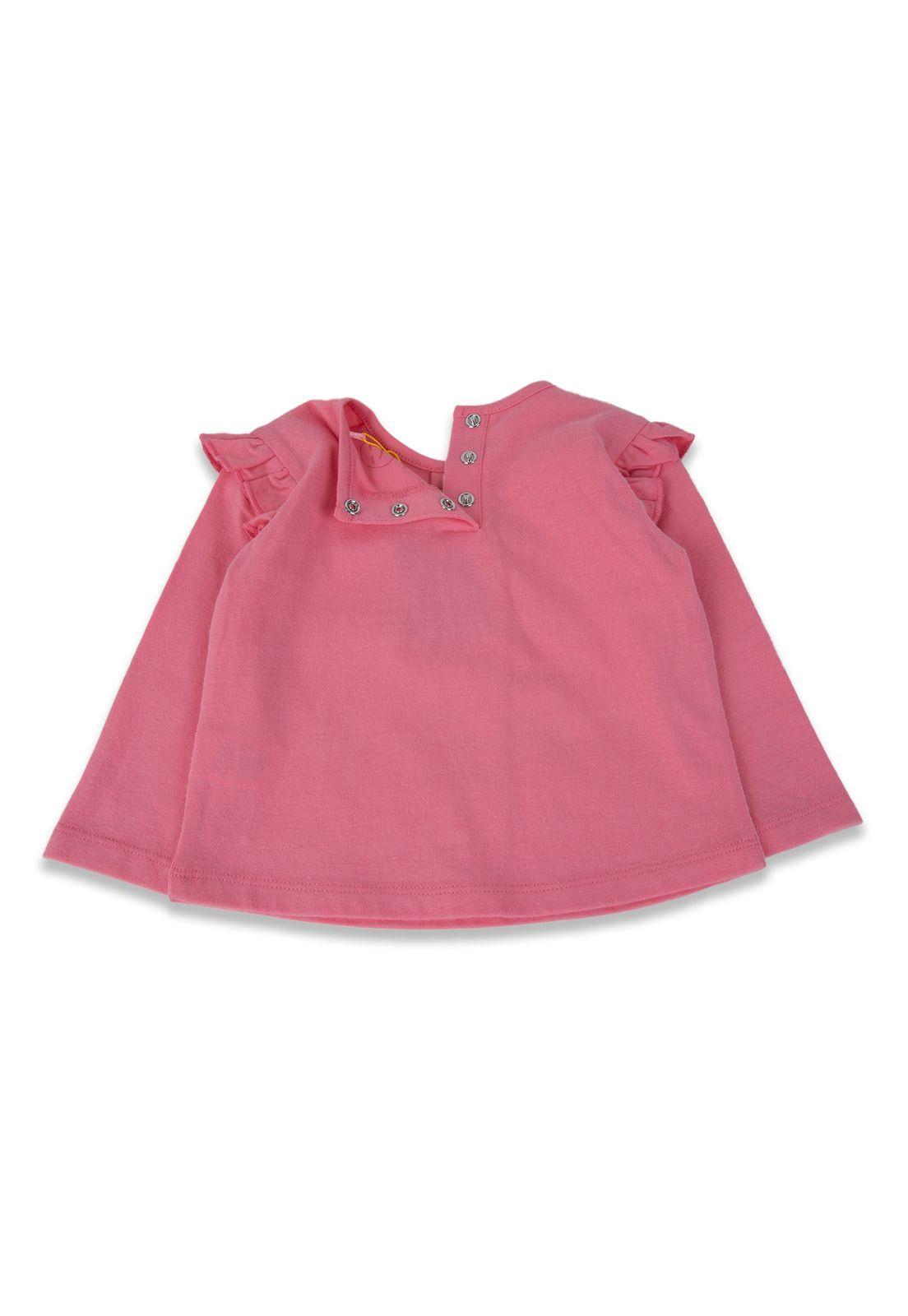 Polera Bebé Niña Rosa chicle Pillin-2