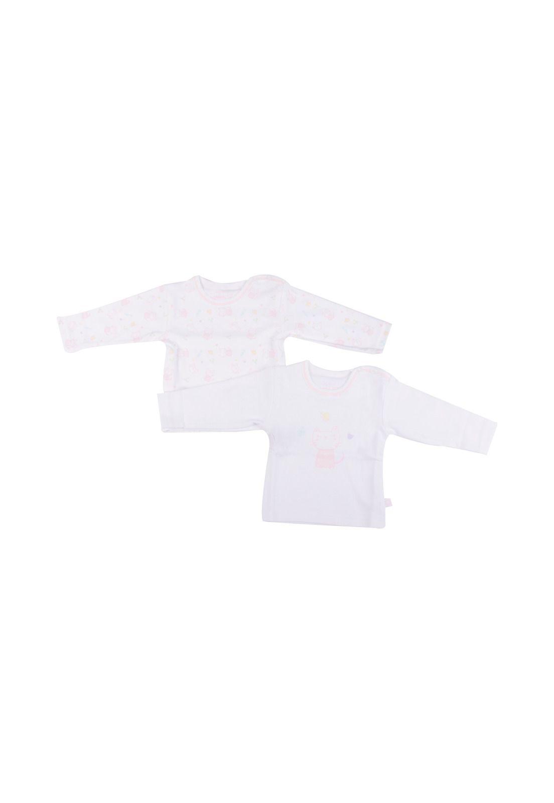 Set 2 Pzas Camiseta Bebe Niña Multicolor Pillin-1