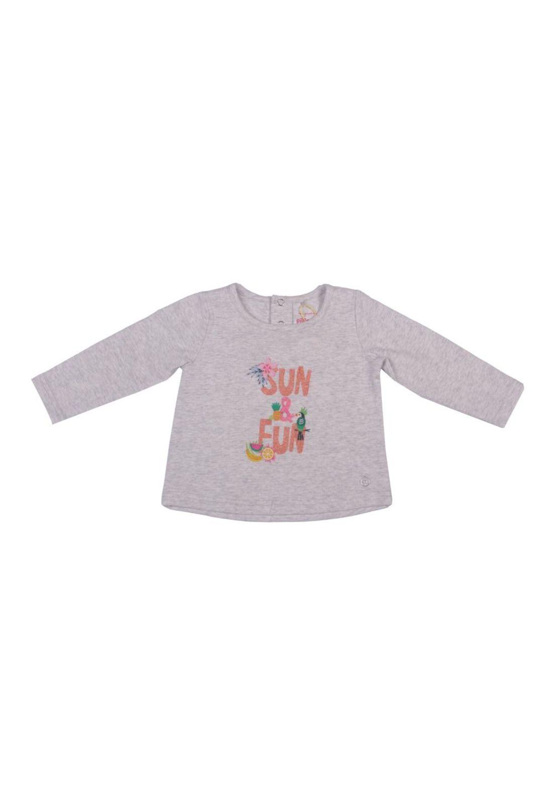 Polera Bebe Niña Gris claro Pillin-0