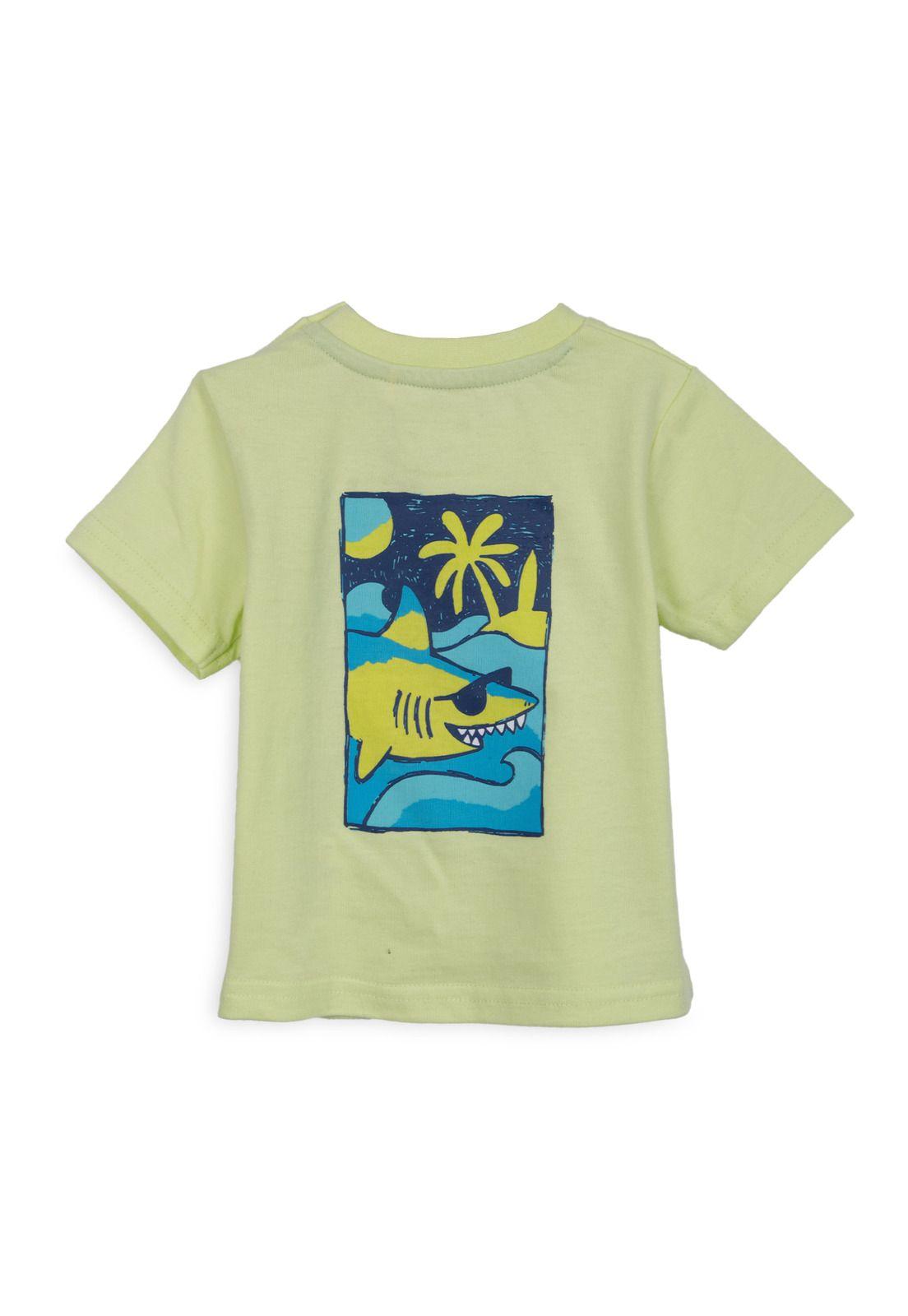 Polera Bebé Niño Manga Corta Estampado Playero Amarillo Pillin-1