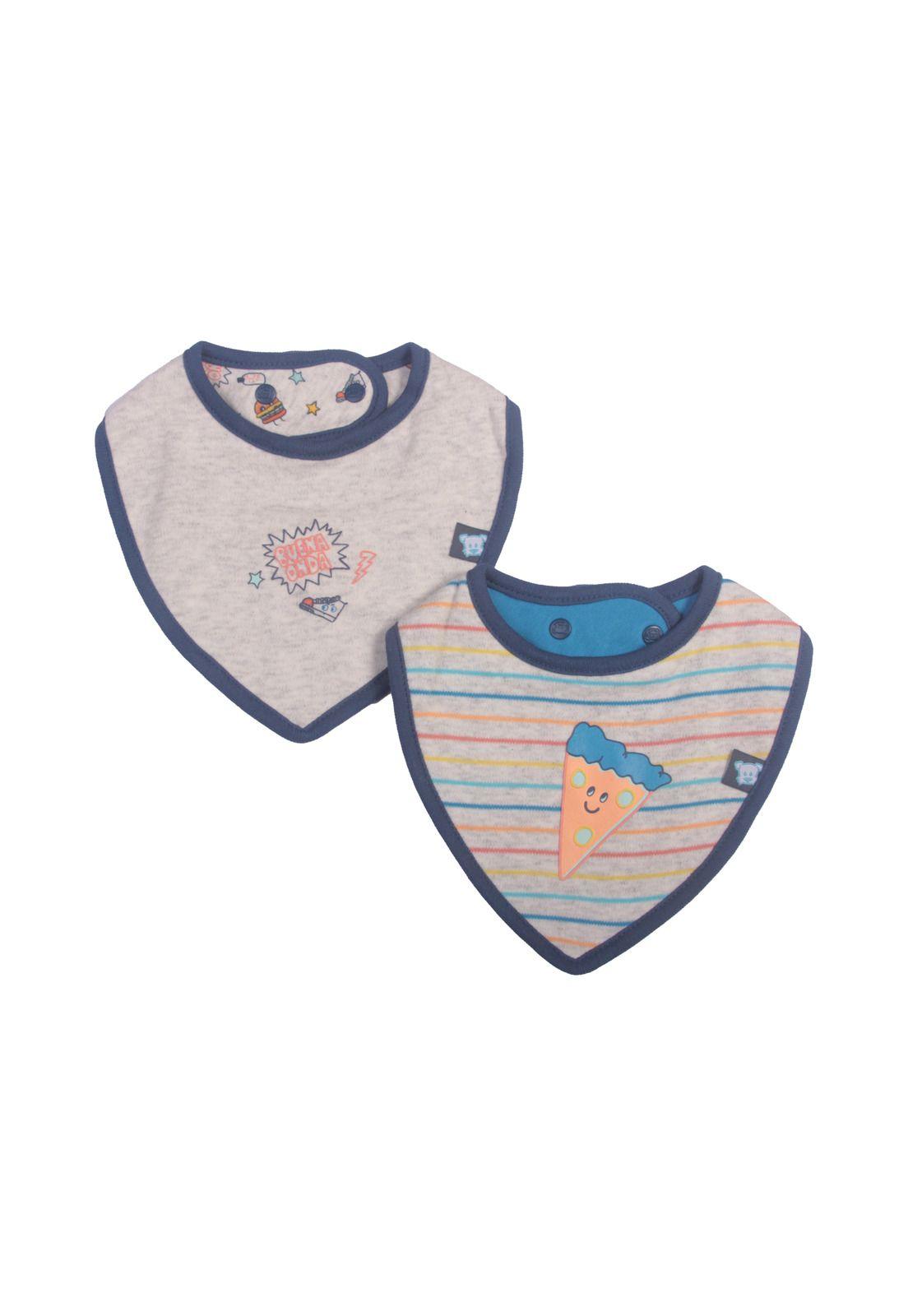 Set 3 Pzas Babero Niño Multicolor Pillín-0