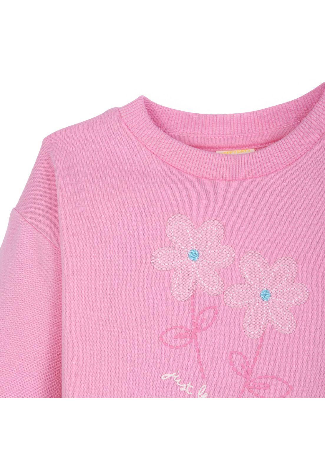 Polerón Bebé Niña Cuello Redondo Estampado Mariposa Rosado Pillin-2