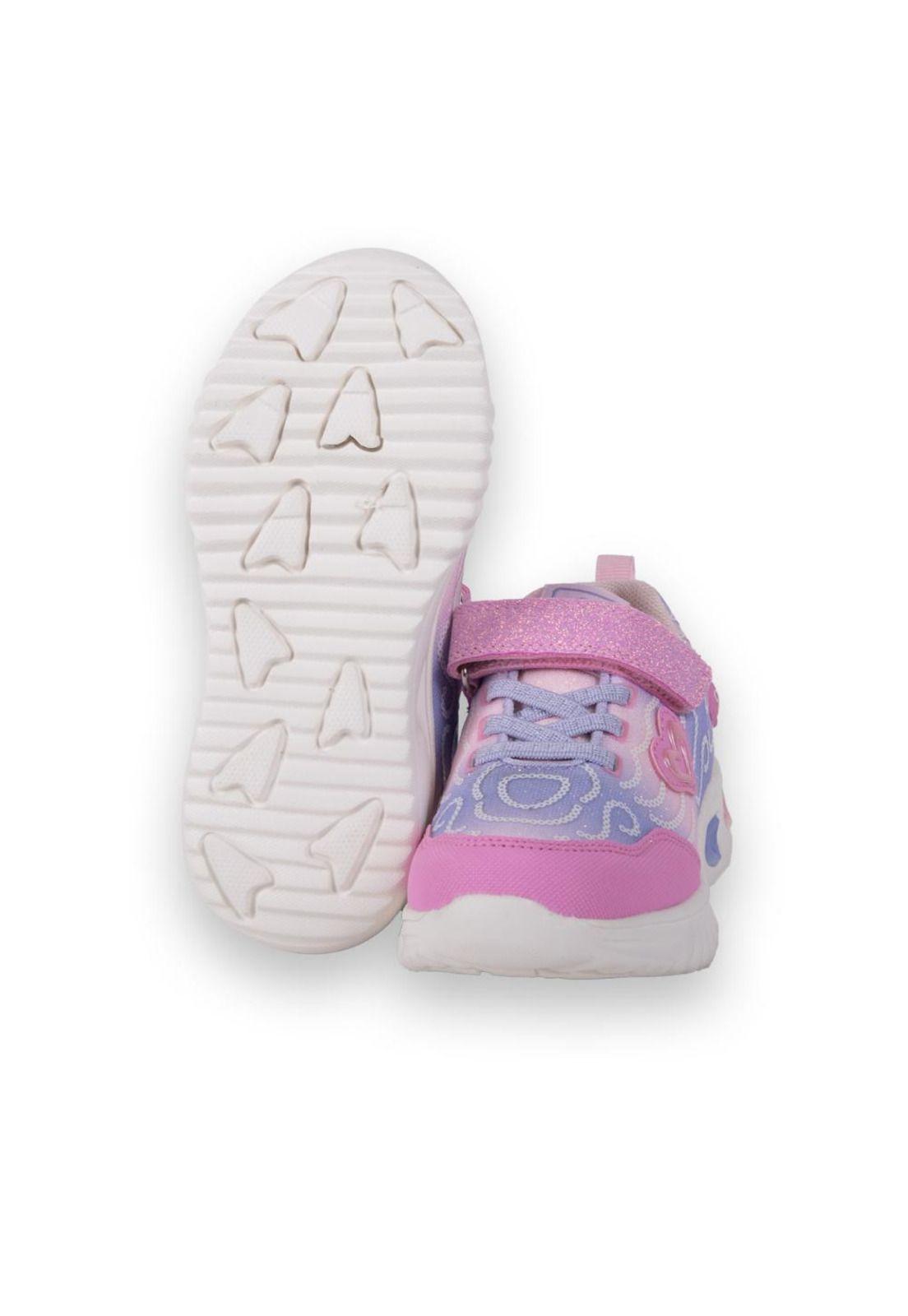 Zapatillas Luces Bebe Niña Rosado Pillin-1