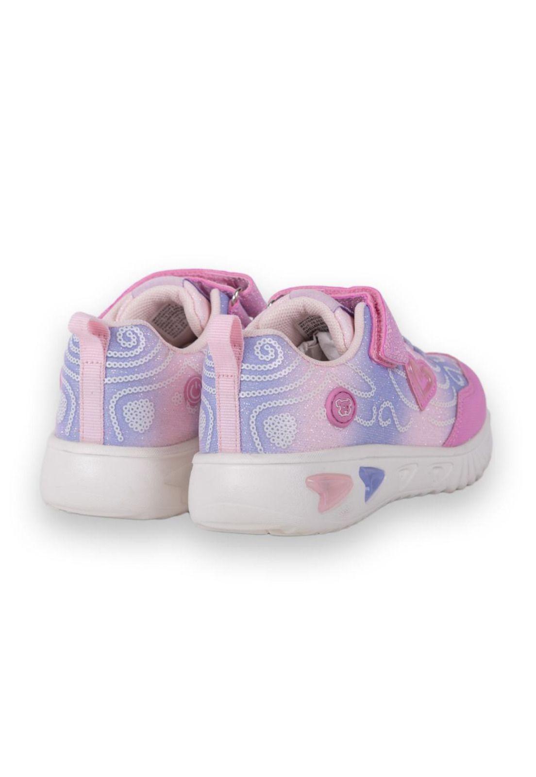 Zapatillas Luces Bebe Niña Rosado Pillin-3