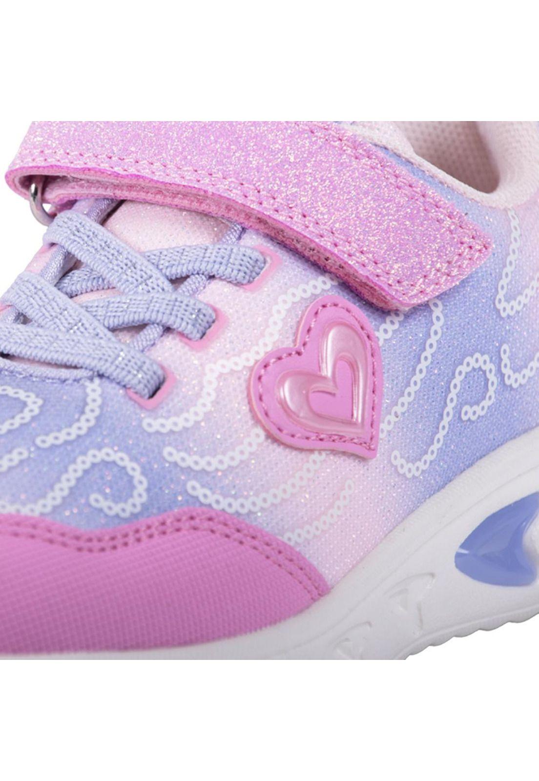Zapatillas Luces Bebe Niña Rosado Pillin-4