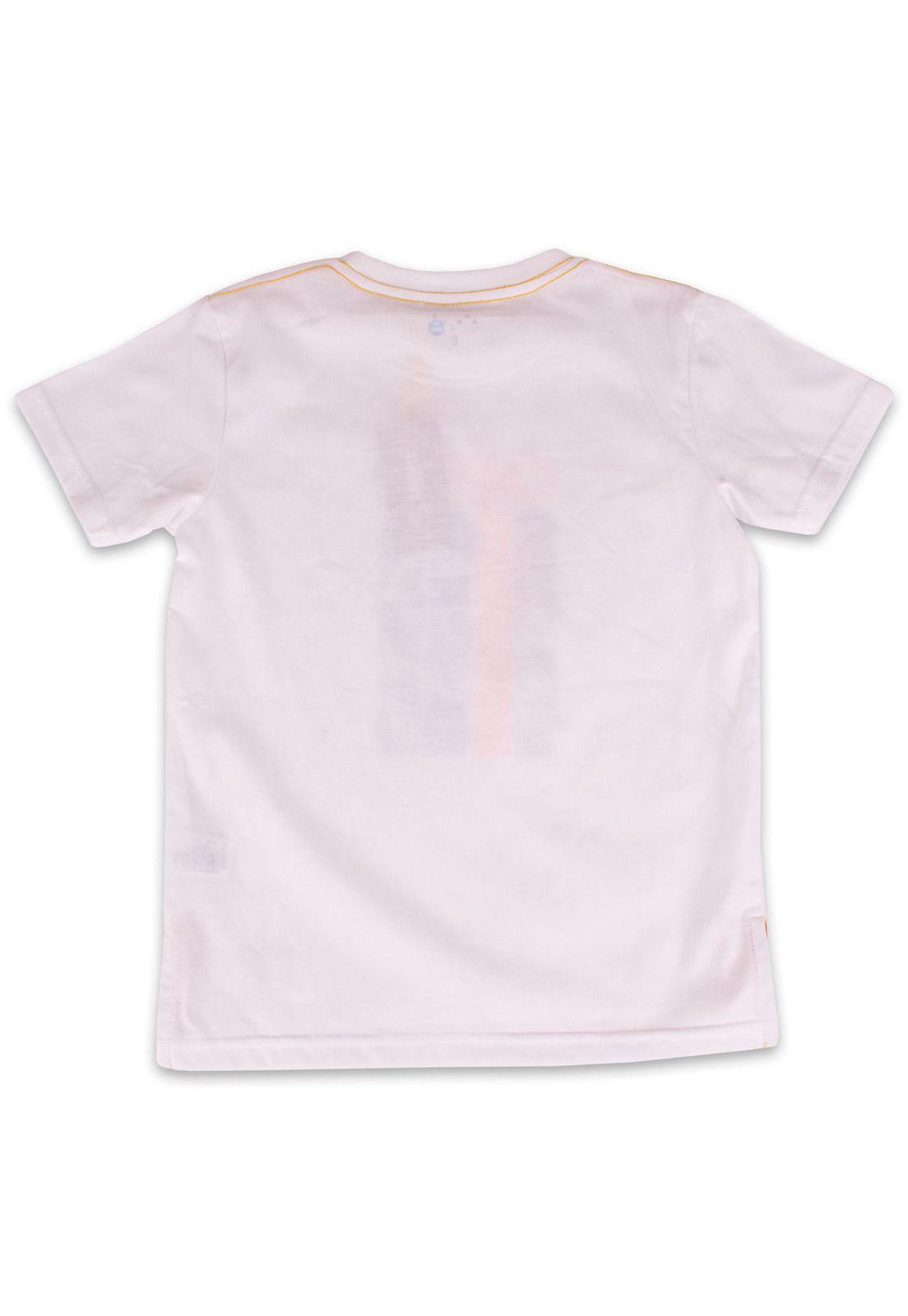 Polera Manga Corta Niño Blanco Pillin-4