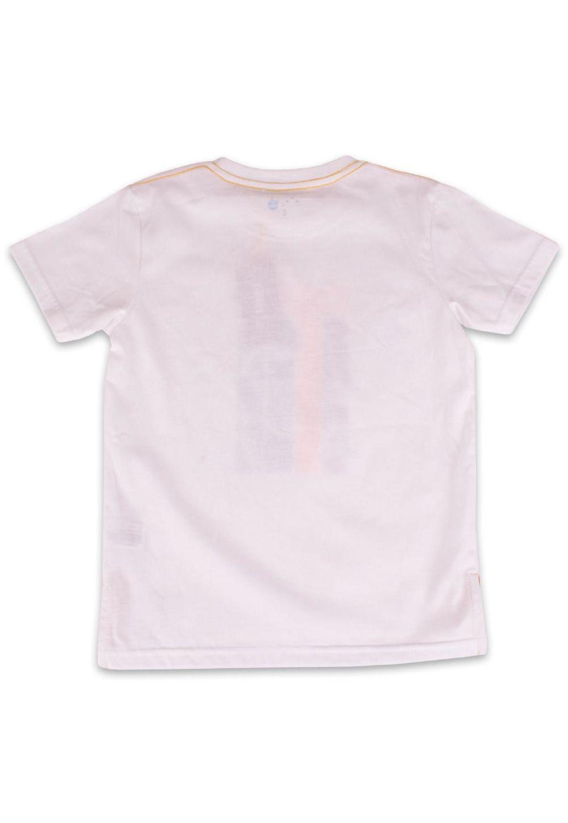 Polera Manga Corta Niño Blanco Pillin-3