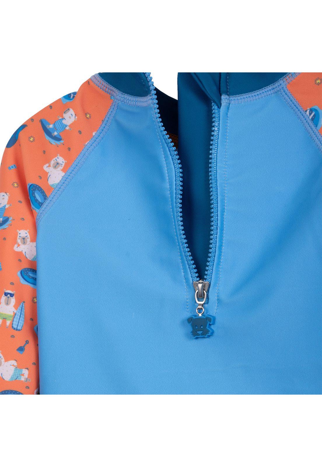 Traje de Baño Bebé Niño 2 Piezas Proteccion UV  Naranjo Pillin-3