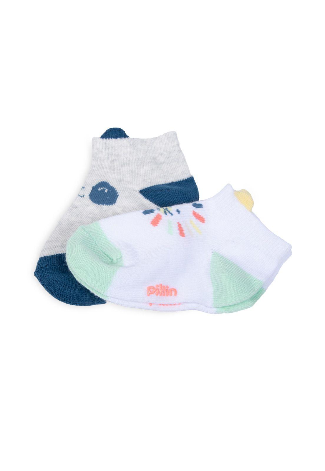 Pack de 2 Calcetines Bebé NiñoAlgodón Animales Surtido Pillin-1