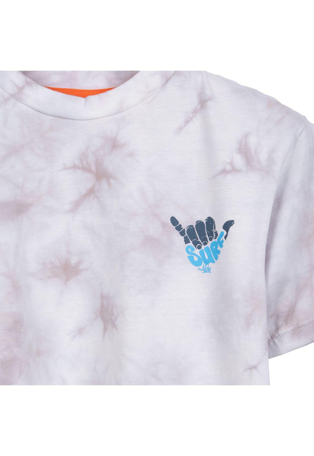 Polera Niño Manga Corta Estampado Surf Espalda Blanco Pillin-2