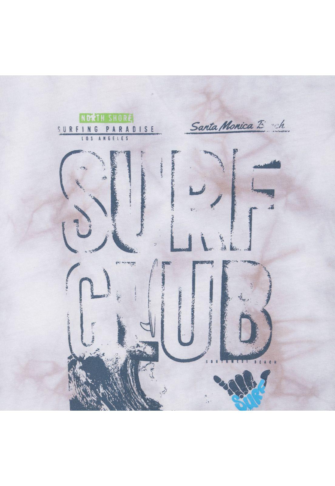 Polera Niño Manga Corta Estampado Surf Espalda Blanco Pillin-3
