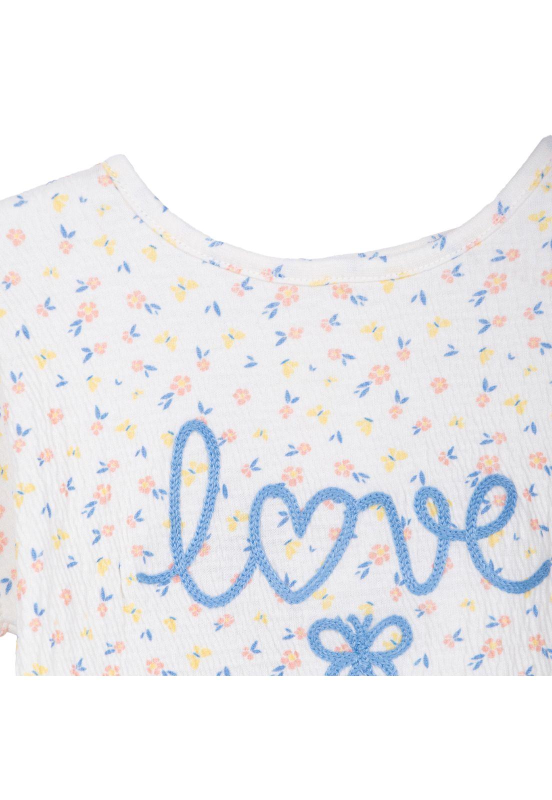 Conjunto Bebé Niña Manga Corta Broches Floral Denim Pillin-2