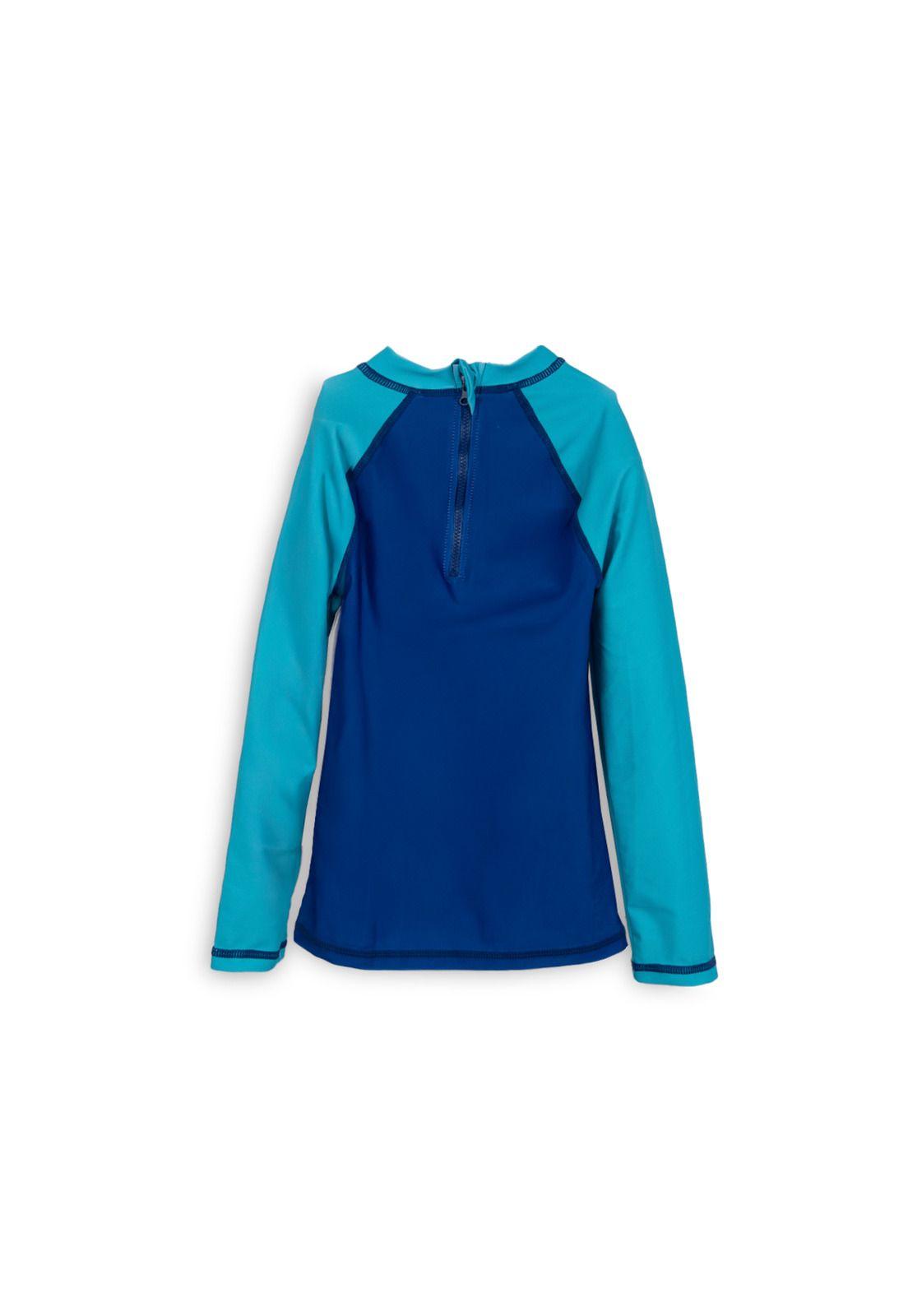 Polera de Baño Niño Manga Larga Protección UV Azul Pillin-1