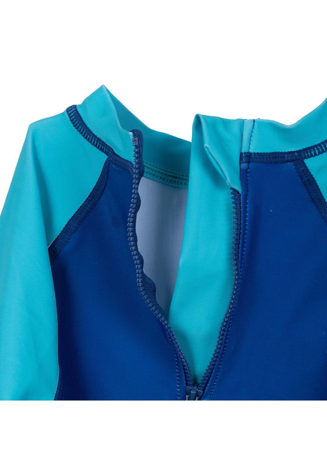 Polera de Baño Niño Manga Larga Protección UV Azul Pillin-3