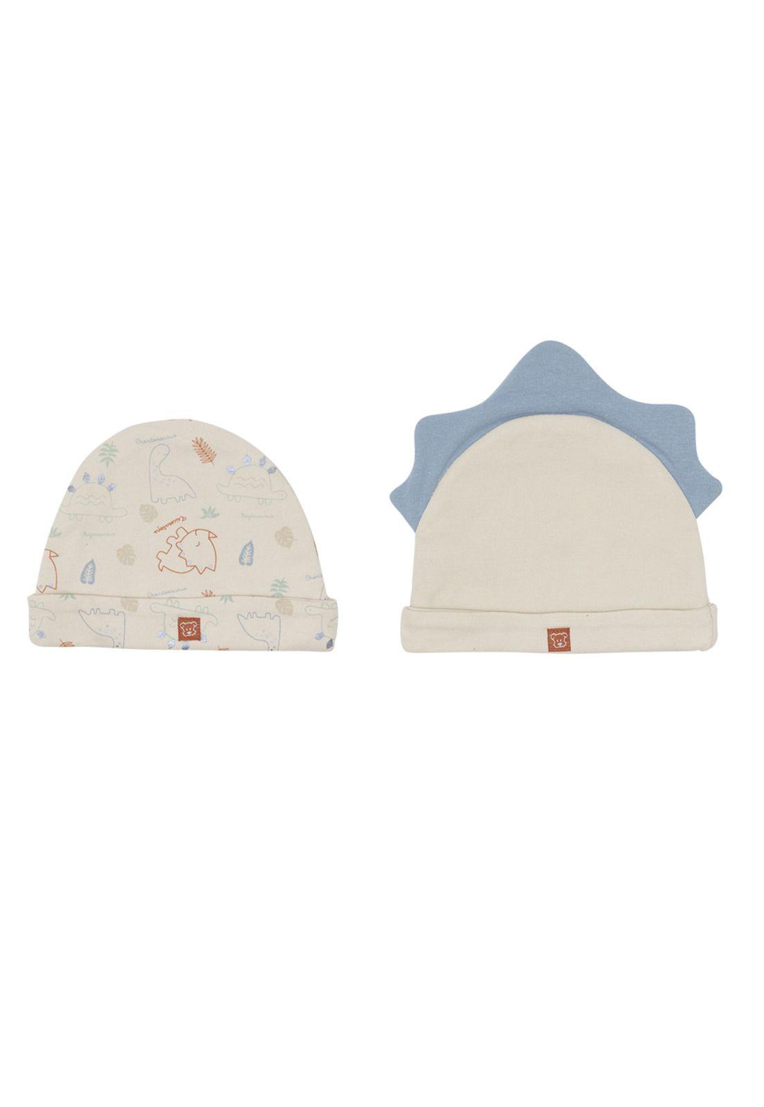 Pack 2 Pcs Gorro Bebé Niño Estampado Multicolor Pillín-3