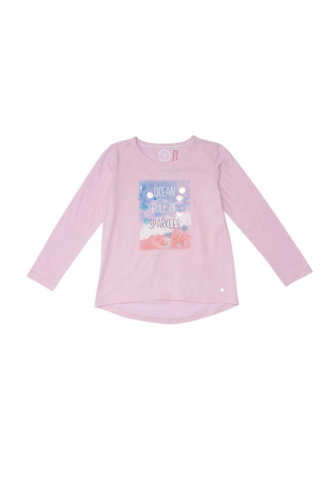 Polera Manga Larga Niña Lila Pillin-0