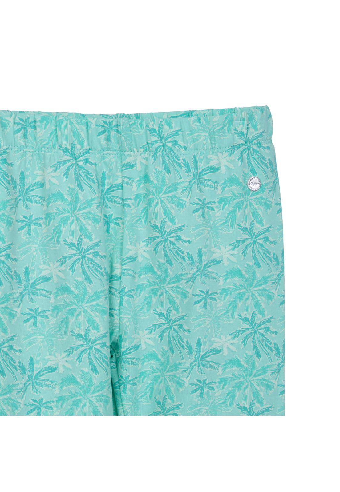 Calza Niña Estampado Palmeras Aqua Pillin-2